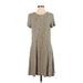 Amazon Essentials Casual Dress - A-Line Crew Neck Short sleeves: Tan Leopard Print Dresses - Women's Size Small