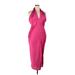 Lulus Cocktail Dress - Sheath V Neck Sleeveless: Pink Solid Dresses - New - Women's Size X-Large