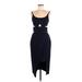 Topshop Cocktail Dress - Sheath Scoop Neck Sleeveless: Blue Solid Dresses - Women's Size 6