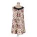 MNG Suit Casual Dress - Mini: Ivory Floral Dresses - Women's Size 8