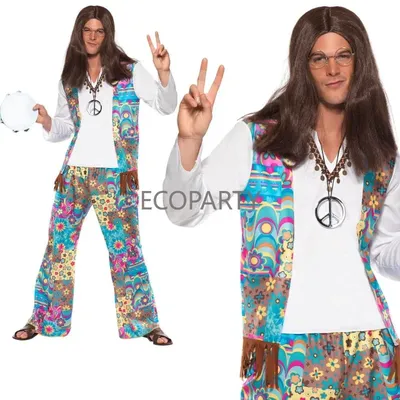 2023 neuer Trend Halloween Erwachsene Herren 60er 70er Jahre psyche delische Hippie Hippie Image