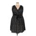 Lane Bryant Casual Dress - Mini V-Neck Sleeveless: Black Dresses - Women's Size 24 Plus
