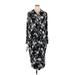 Lane Bryant Casual Dress - Sheath Collared 3/4 Sleeve: Black Floral Dresses - New - Women's Size 26 Plus