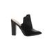 Aldo Mule/Clog: Slip On Chunky Heel Minimalist Black Solid Shoes - Women's Size 7 1/2 - Almond Toe