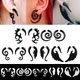 1Pair Acrylic Fake Plug Tunnel Faux Ear Taper Gauges Snails Wing Stud Earrings Cheater Stretcher