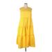 A New Day Casual Dress - A-Line Crew Neck Sleeveless: Yellow Solid Dresses - Women's Size 2X-Large