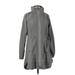 Athleta Track Jacket: Mid-Length Gray Print Jackets & Outerwear - Women's Size X-Small