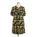 MICHAEL Michael Kors Casual Dress - Mini High Neck Short Sleeve: Yellow Print Dresses - Women's Size X-Large