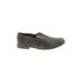 Franco Sarto Flats: Slip-on Stacked Heel Work Gray Print Shoes - Women's Size 7 1/2 - Almond Toe