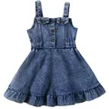 Summer Baby Dresses Kids Clothes Girls Boutique Outfits Korean Fashion Denim Sleeveless Princess