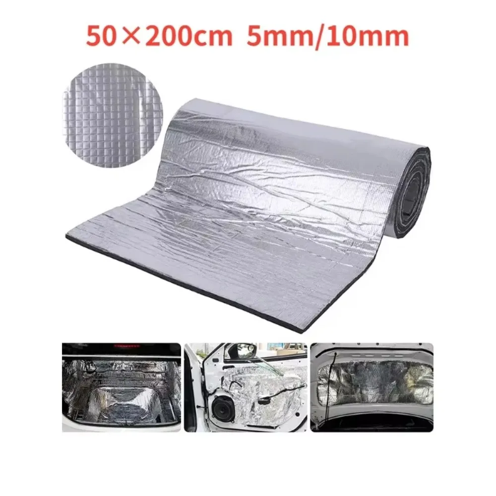 10mm 200x50cm Sound Deadener Mat Auto Acoustic Thermal Mat Sound Proof Wall Panels Car Deadening Noise Insulation Mats For Car