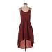 BCBGeneration Casual Dress - High/Low Scoop Neck Sleeveless: Burgundy Solid Dresses - Women's Size Small