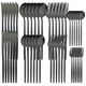 48pcs/set Black Cutlery Set Dessert Knife Fork Teaspoon Dinnerware Stainless Steel Tableware