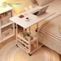 높이조절 사이드 이동식 테이블 Bedside Adjustable Table Swivel Wheel Rolling Tray - Bedside Home Desk Mobile