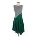 Maeve Cocktail Dress - A-Line High Neck Sleeveless: Green Color Block Dresses - Women's Size X-Small