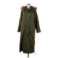 We the Free Coat: Knee Length Green Print Jackets & Outerwear - Women's Size Small