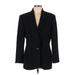 Lands' End Wool Blazer Jacket: Mid-Length Black Solid Jackets & Outerwear - Women's Size 12