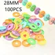 100PCS28MM color mushroom hole love pattern binding ring binder notebook ring notepad binder