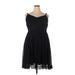 Torrid Casual Dress - Mini V Neck Sleeveless: Black Print Dresses - Women's Size 2X Plus