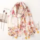 Autumn New Fashion Bohemian Lovely Floral Tassel Viscose Shawl Scarf Lady High Quality Wrap Pashmina