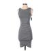 Leith Casual Dress - Bodycon Scoop Neck Sleeveless: Gray Solid Dresses - New - Women's Size 2X-Small