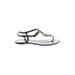 Tory Burch Sandals: Silver Print Shoes - Women's Size 8 - Open Toe