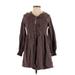 Free People Wool Coat: Knee Length Brown Print Jackets & Outerwear - Women's Size Small