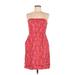 J.Crew Casual Dress - Mini Open Neckline Sleeveless: Red Print Dresses - Women's Size 6