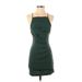 Zara Casual Dress - Mini Square Sleeveless: Green Print Dresses - Women's Size Small