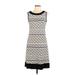 Papillon Blanc Casual Dress - Sheath Scoop Neck Sleeveless: Ivory Dresses - Women's Size Large