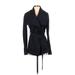 Helmut Lang Wool Coat: Below Hip Black Solid Jackets & Outerwear - Women's Size P