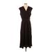 Banana Republic Factory Store Casual Dress - Midi V-Neck Sleeveless: Brown Print Dresses - New - Women's Size Small Tall
