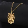 My Shape Pendentif tigre en acier inoxydable pour hommes et femmes pendentif tête de tigre bijoux