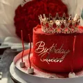 Topper de gâteau joyeux anniversaire pour filles reine de princesse or argent dame décoration