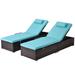 Latitude Run® Outdoor Patio Chaise Lounge ChairsSet Of 2 in Brown | Wayfair B1520DC35F2749DD88246523640050B8