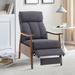 George Oliver Lanaya 26.4" Wide Upholstered Manual Standard Recliner Chair Accent Armchair, Wood in Gray | 40.2 H x 26.4 W x 32.7 D in | Wayfair