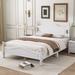House of Hampton® Retro Style Platform Bed w/ Wooden Slat Support in White | Full | Wayfair B59981933DDB420BAFDF69A5EF79AB54