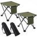 Arlmont & Co. 2 Pack Camping Stool, Portable Folding Compact Lightweight Stool Seat w/ Carry Bag in Green | Wayfair