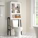 Hokku Designs Over The Toilet Storage Cabinet w/ Tempered Glass Doors & Adjustable Shelf in White | Wayfair 211473F276F2483A80C0C8F3D1187186