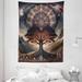 East Urban Home Hippie Tapestry Wall Hanging Scandi Myth Tree of Life Art Dark Slate Blue Indigo, Polyester | 80" H x 60" W | Wayfair