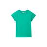TOM TAILOR DENIM Damen T-Shirt mit Ärmeldetails, grün, Uni, Gr. L