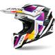 Airoh Twist 3 Rainbow Casque de motocross, noir-blanc-rose, taille XS