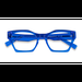 Unisex s horn Crystal Blue Acetate Prescription eyeglasses - Eyebuydirect s Elisa