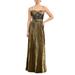 Josie Belted Metallic Plissé Gown