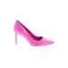 Jessica Simpson Heels: Slip-on Stilleto Cocktail Pink Print Shoes - Women's Size 7 1/2 - Pointed Toe