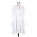 Allegra K Casual Dress: White Polka Dots Dresses - Women's Size Large