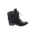 Charles Albert Ankle Boots: Combat Chunky Heel Casual Black Shoes - Women's Size 10 - Round Toe