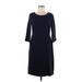 Boden Casual Dress - Sheath Scoop Neck 3/4 Sleeve: Blue Solid Dresses - Women's Size 8 Petite