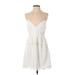 Lovers + Friends Casual Dress - Mini V-Neck Sleeveless: White Print Dresses - Women's Size Small