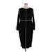 Universal Standard Casual Dress - Sheath Crew Neck 3/4 sleeves: Black Solid Dresses - Women's Size 18